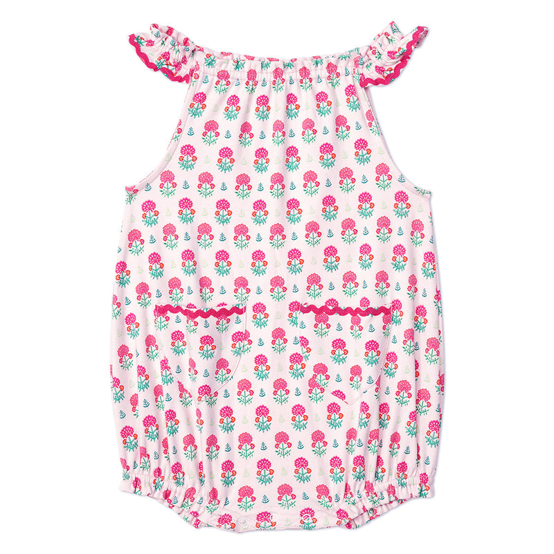 Baby Geranium Block Print Weezie Bubble in Pink