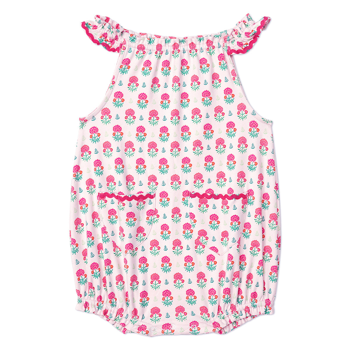 Baby Geranium Block Print Weezie Bubble in Pink
