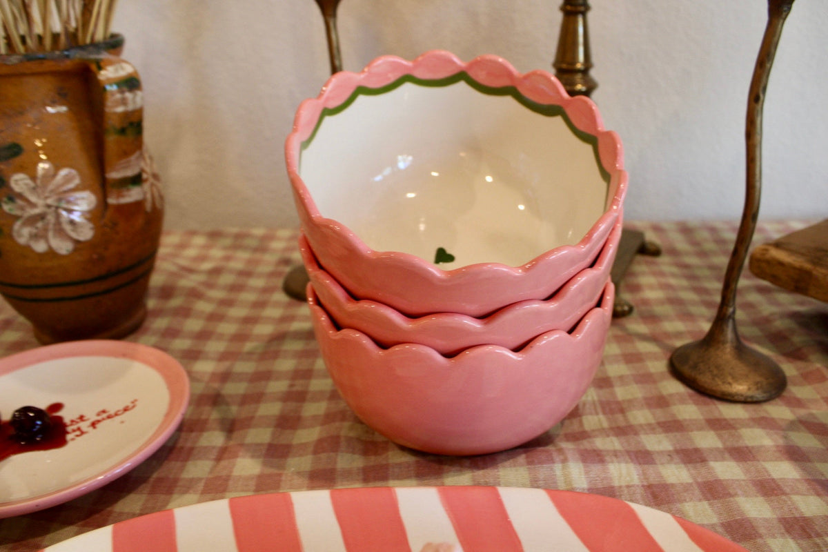 Hand-painted Custom Initial Bowls, Set of 4