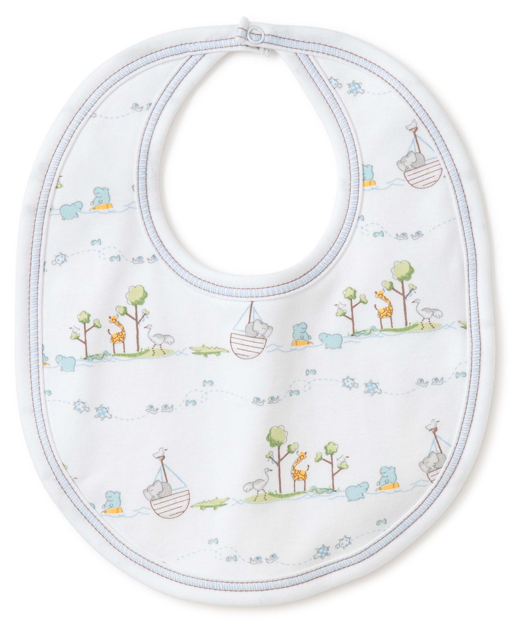 Blue Noah's Ark Print Bib - Pack of 2