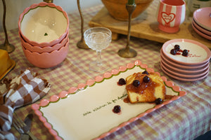 Hand-painted “This Kitchen is for Dancing” Scalloped Tray