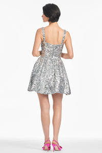 Quinn Dress in Silver Sequins