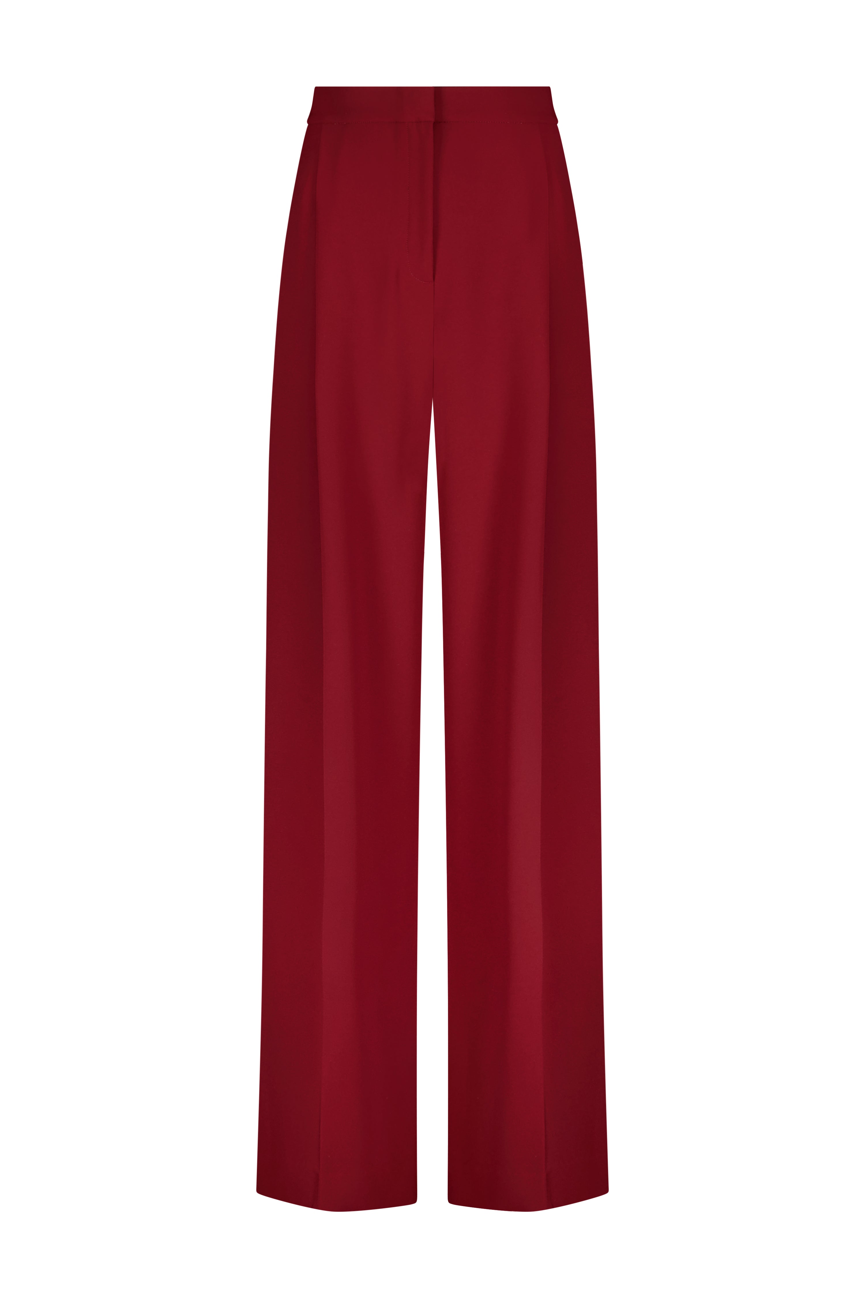 Fluid Crepe Wide Leg Trouser in Wine