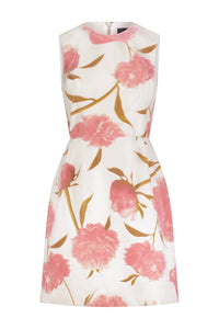 Floral Velvet Sleeveless Mini Dress in Pink Multi