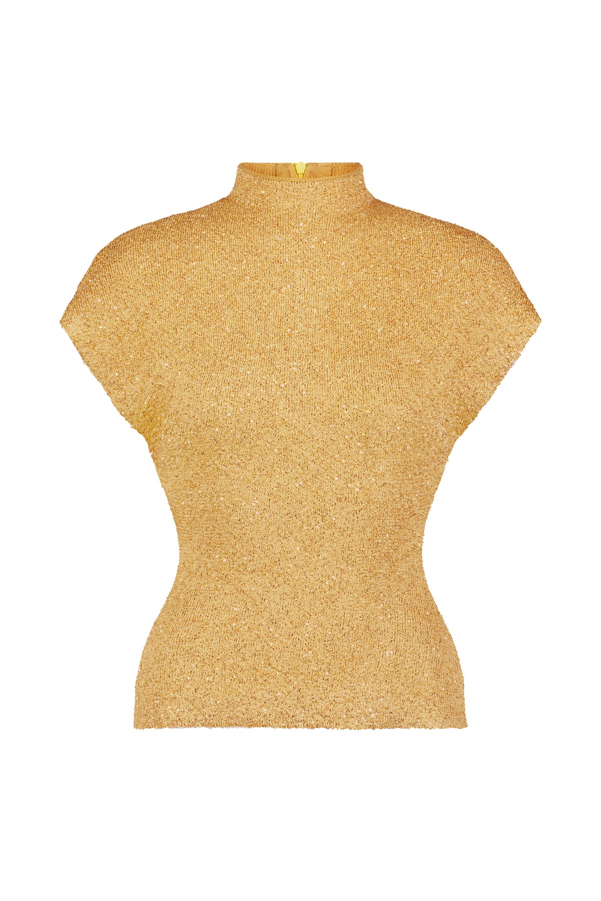 Sequin Knit Mock Neck Top in Sunlight