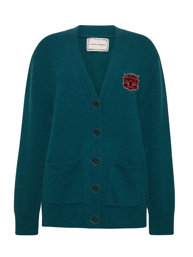 Bowery Oversized Patch Cardigan RTW LINGUA FRANCA NYC Hunter XS