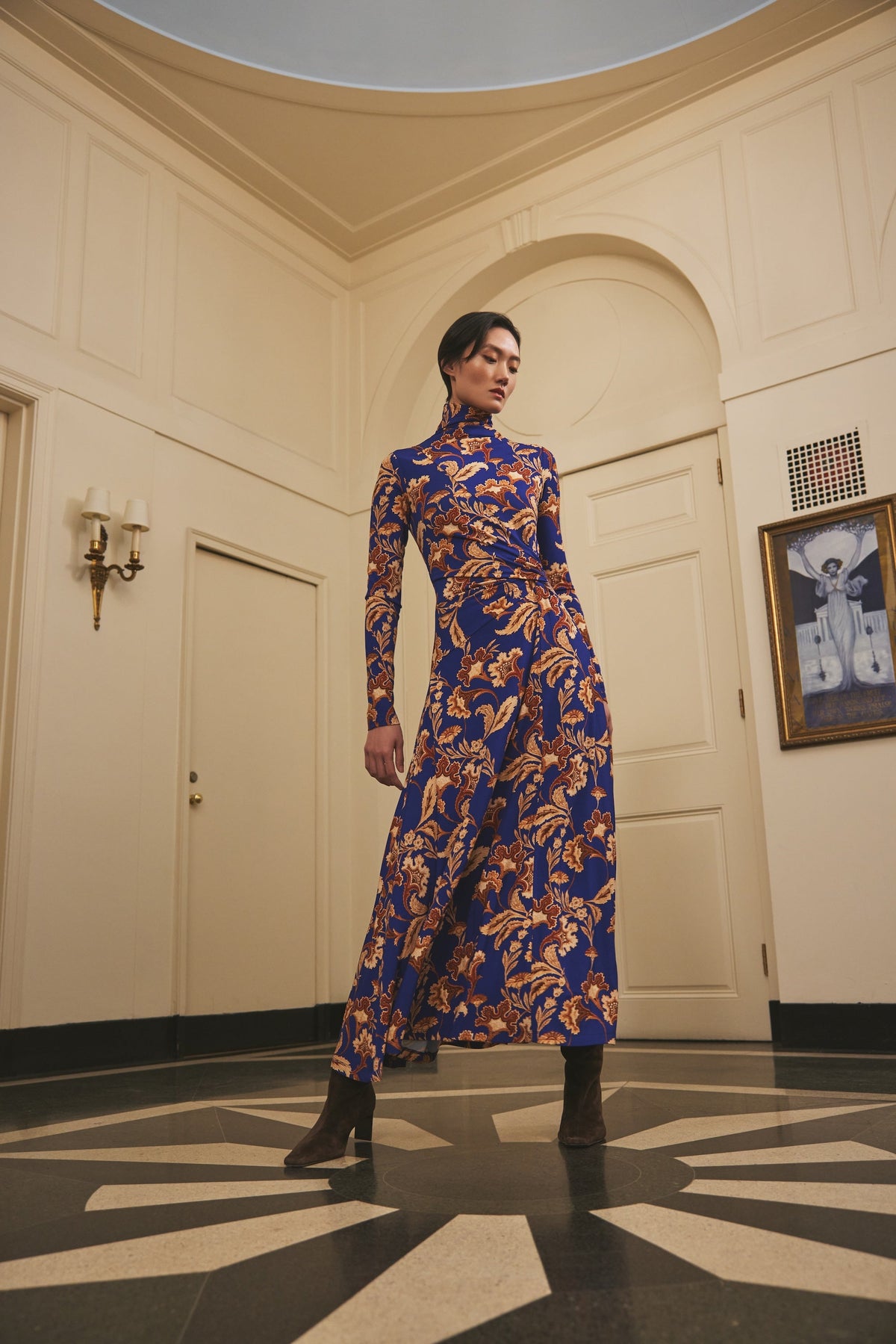 Hera Dress in Regal Paisley Blue