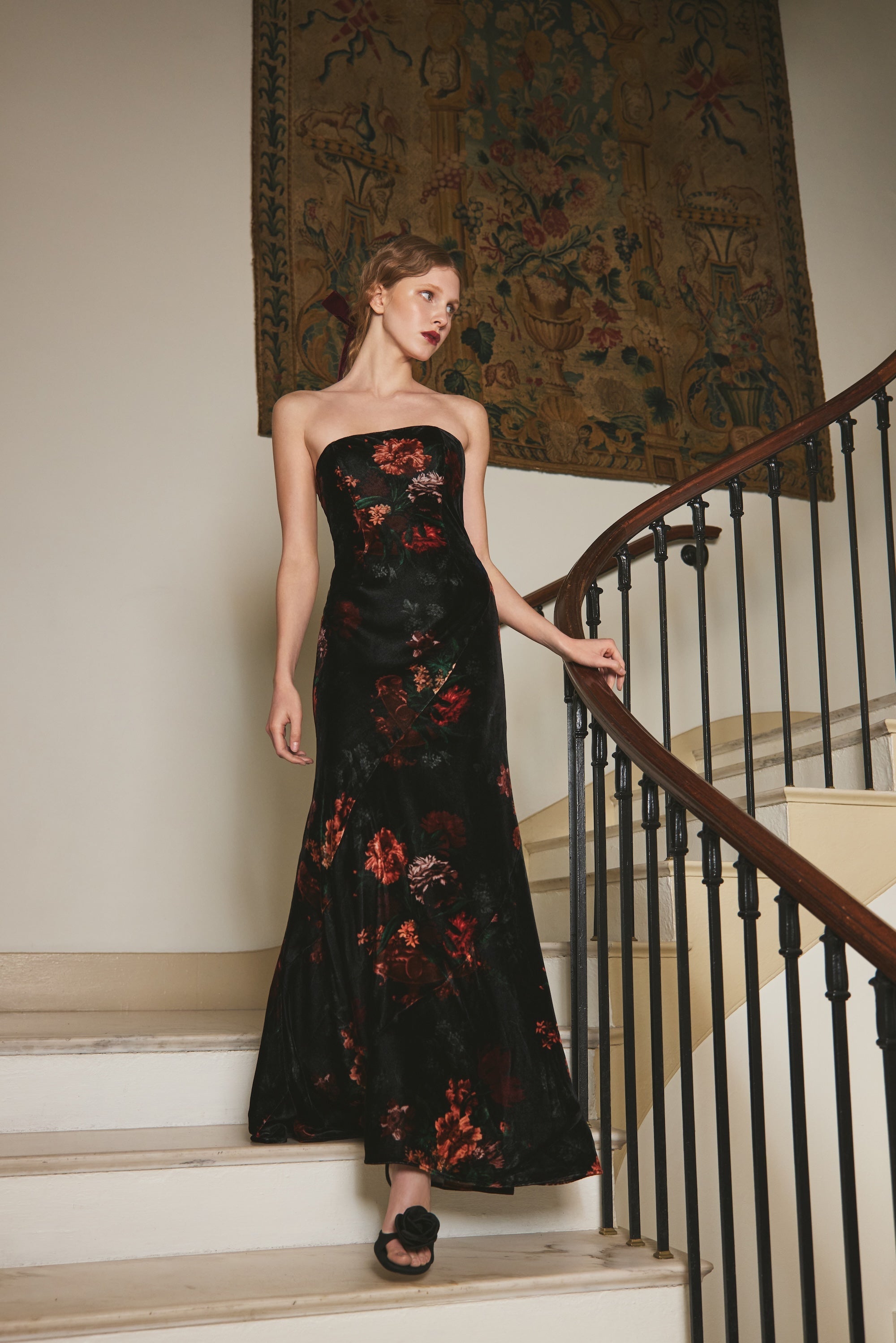 Sierra Dress in Eternal Flora Black