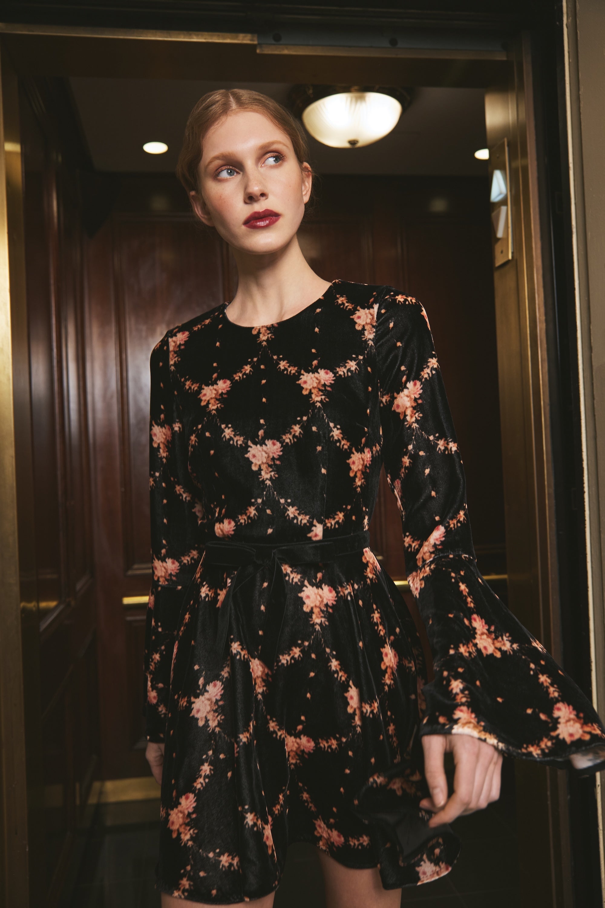 Rosabella Dress in Trellis Black