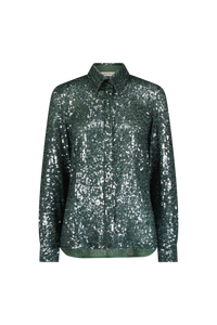 Sequin Lucy Shirt in Sage