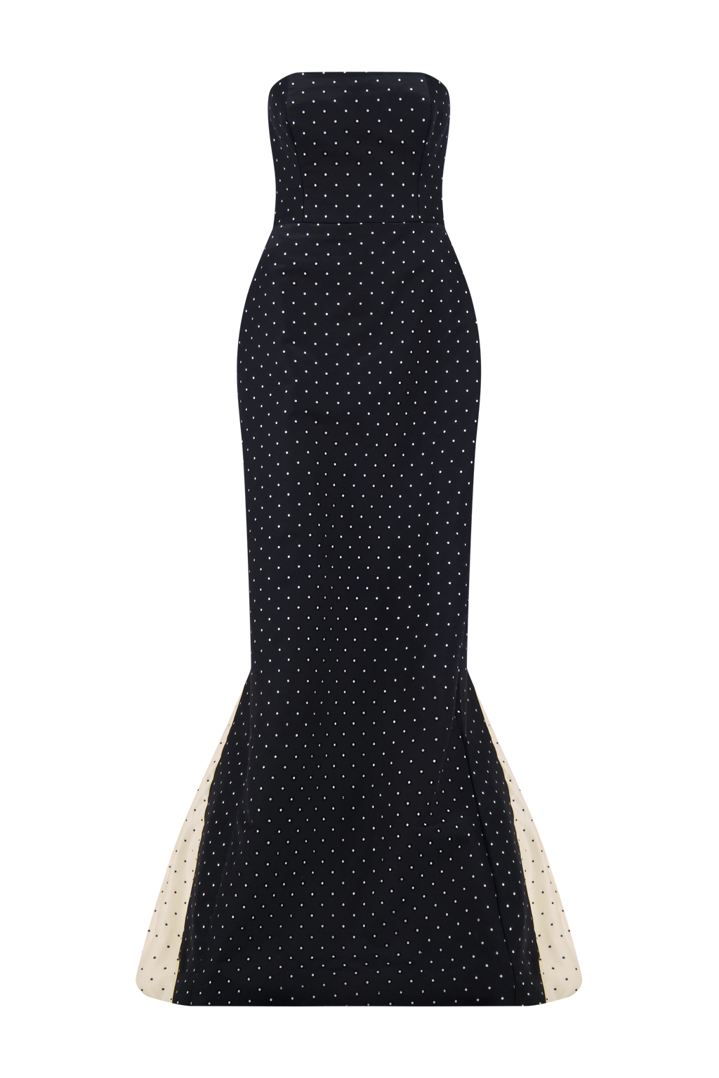 Polka Dot Jacquard Chloe Gown in Black