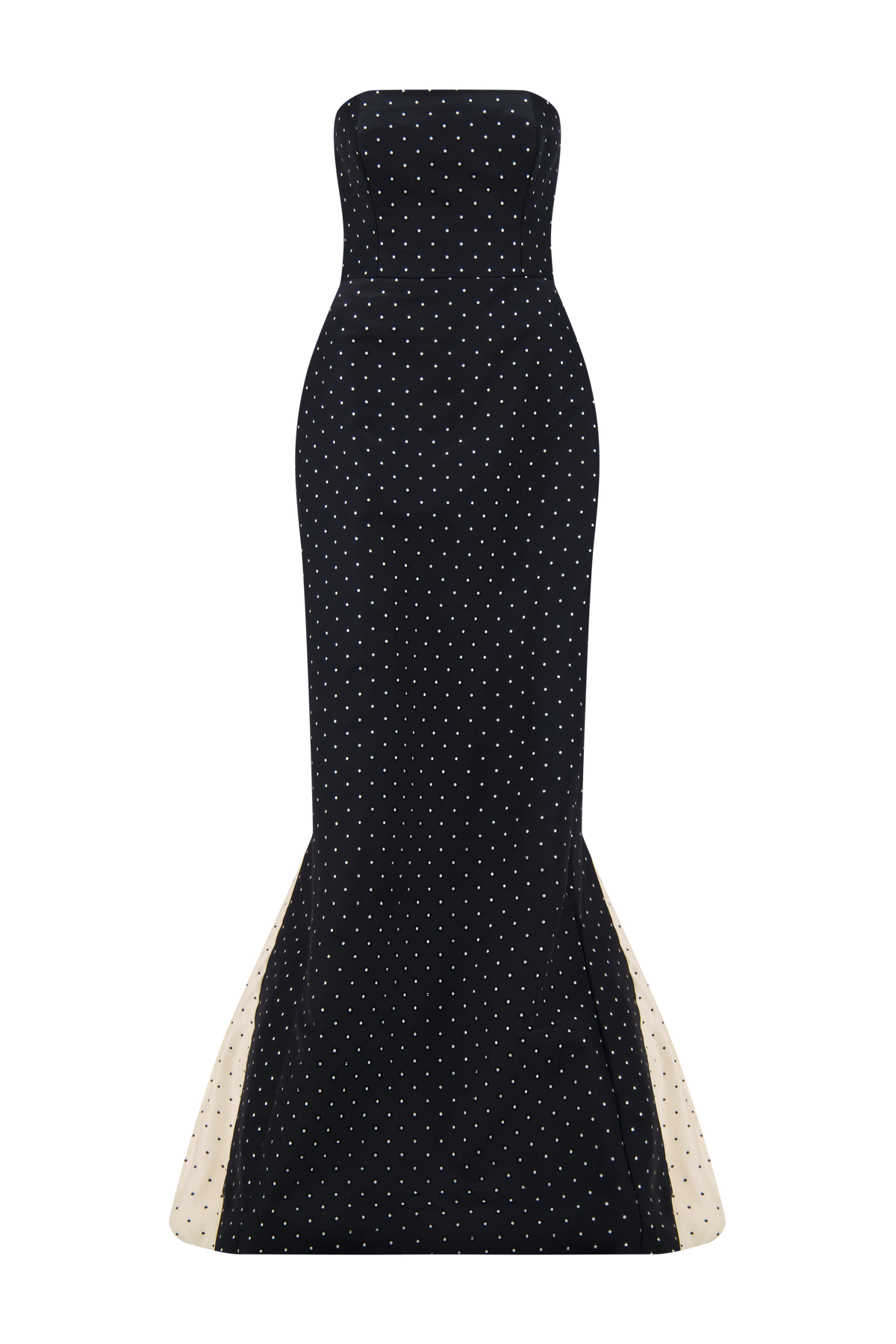 Polka Dot Jacquard Chloe Gown in Black