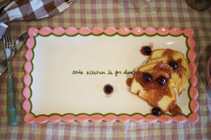 Hand-painted “This Kitchen is for Dancing” Scalloped Tray
