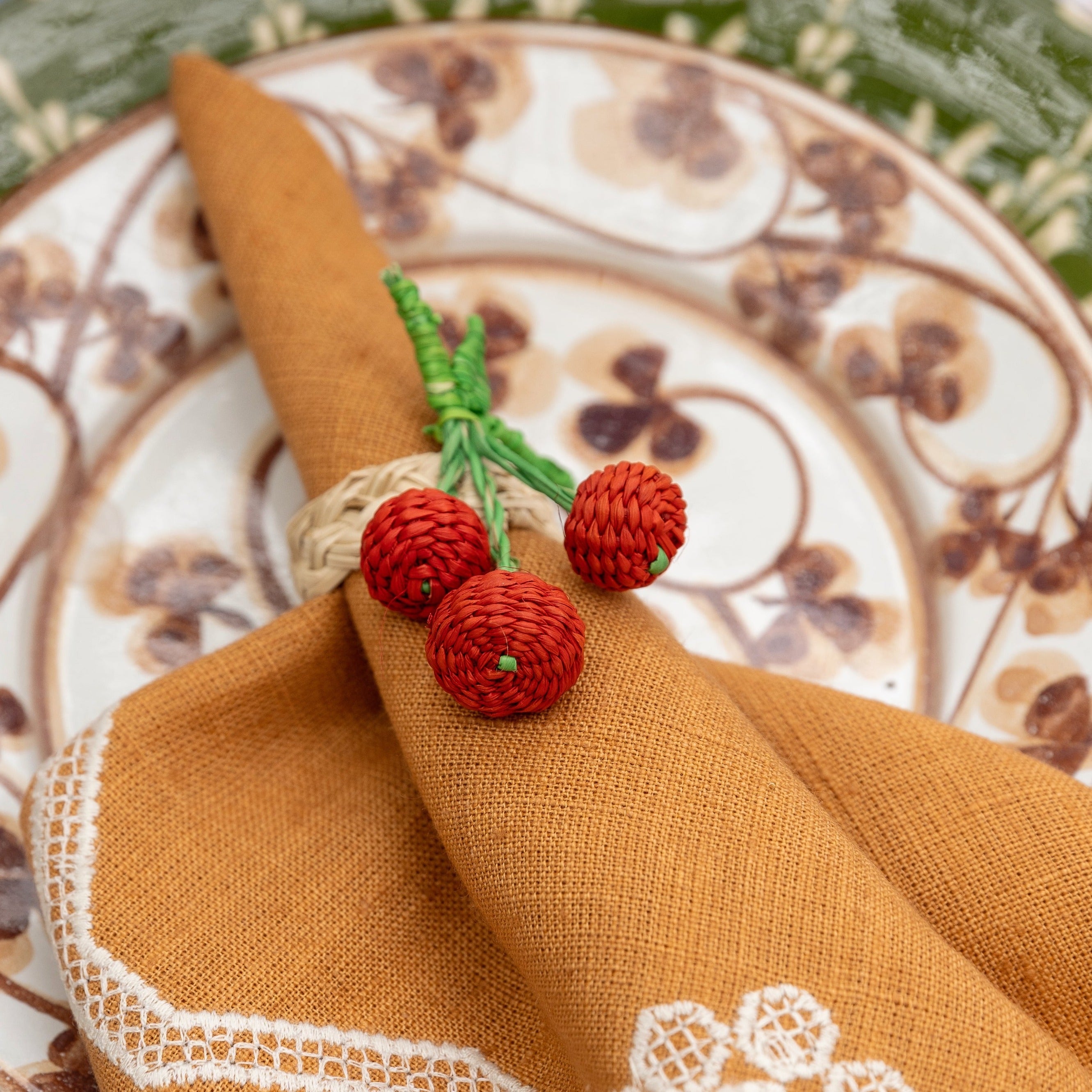 Napkin Rings Cherry, Set Of 4