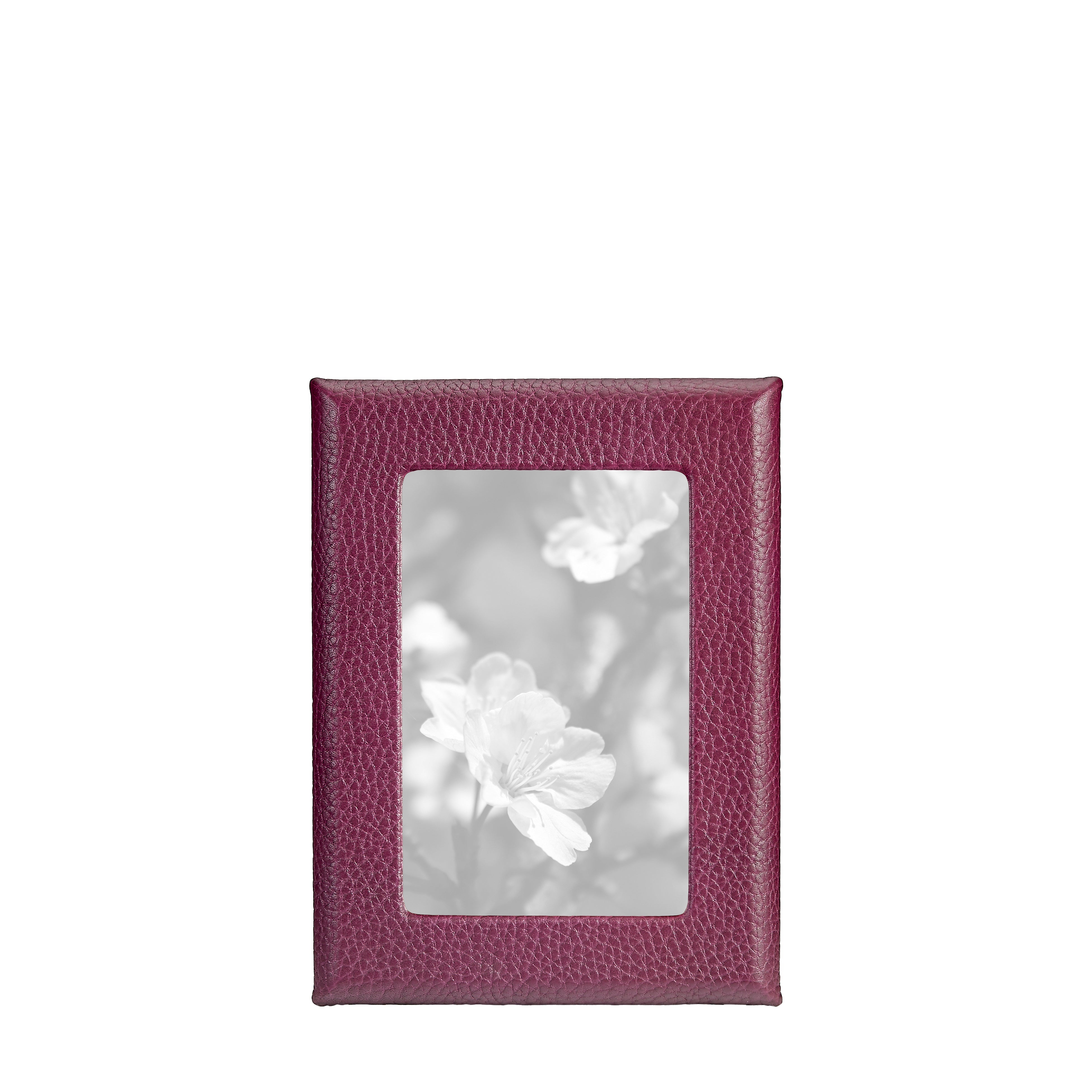 4" x 6" Studio Frame in Wine Pebble Grain Leather