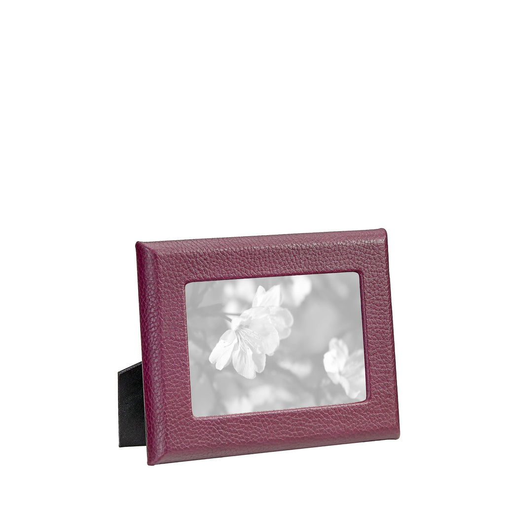 4" x 6" Studio Frame in Wine Pebble Grain Leather