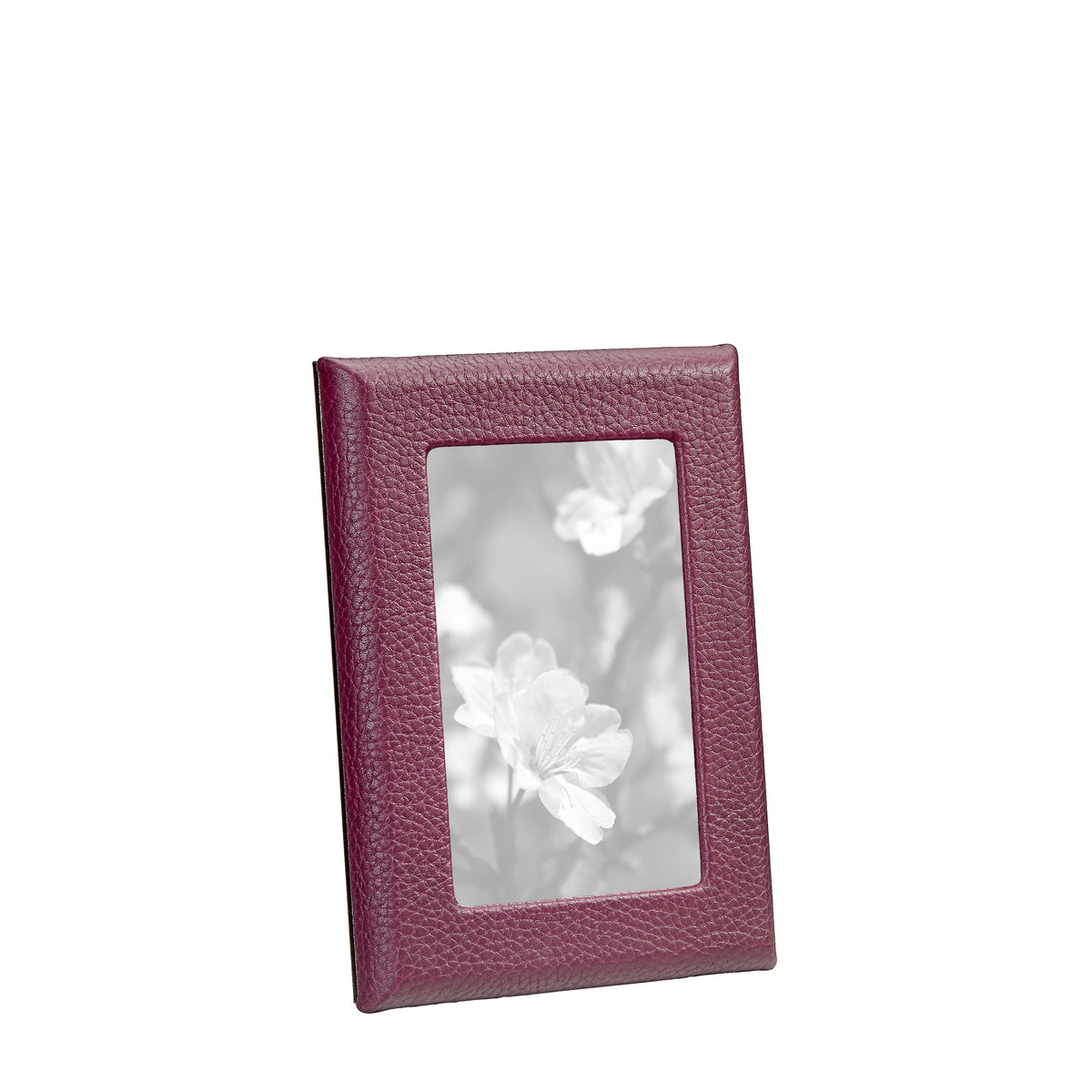 4" x 6" Studio Frame in Wine Pebble Grain Leather