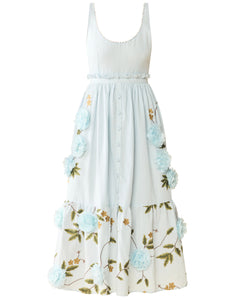 Valeria Dress in Lotus Garden Blue