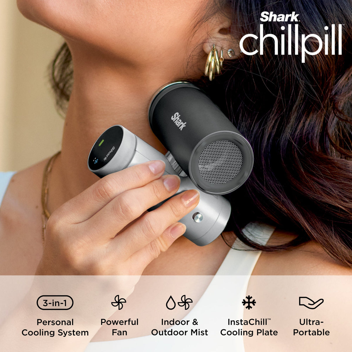 Shark ChillPill 3-in-1 Personal Cooling System, Carbon