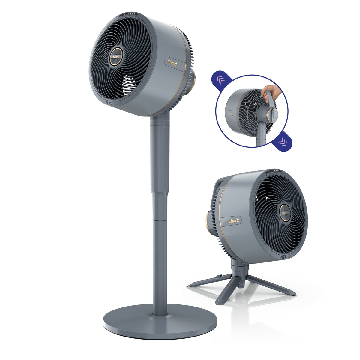 Shark FlexBreeze Pedestal & Tabletop Indoor/Outdoor Fan w/ InstaCool Mist, Gray