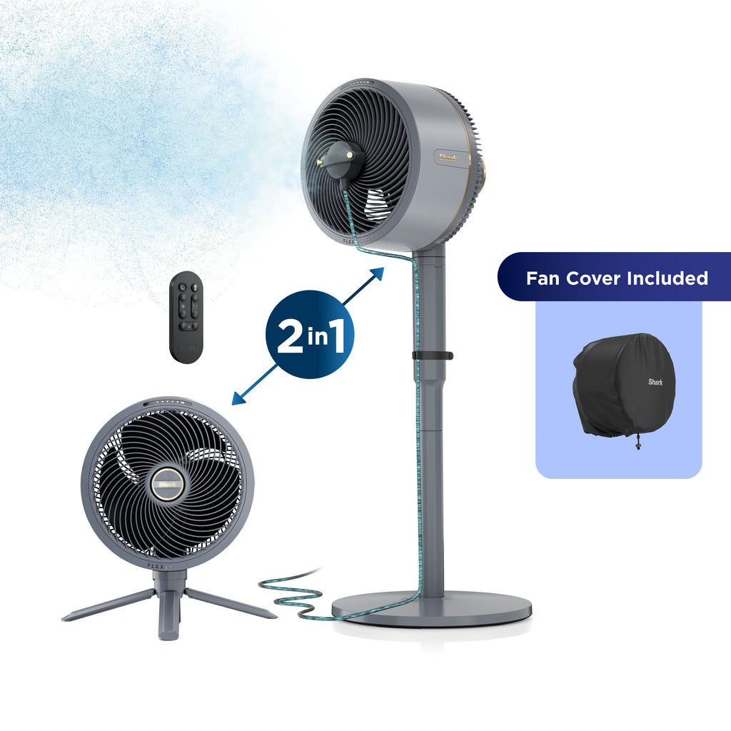 Shark FlexBreeze Pedestal & Tabletop Indoor/Outdoor Fan w/ InstaCool Mist, Gray