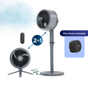 Shark FlexBreeze Pedestal & Tabletop Indoor/Outdoor Fan w/ InstaCool Mist, Gray