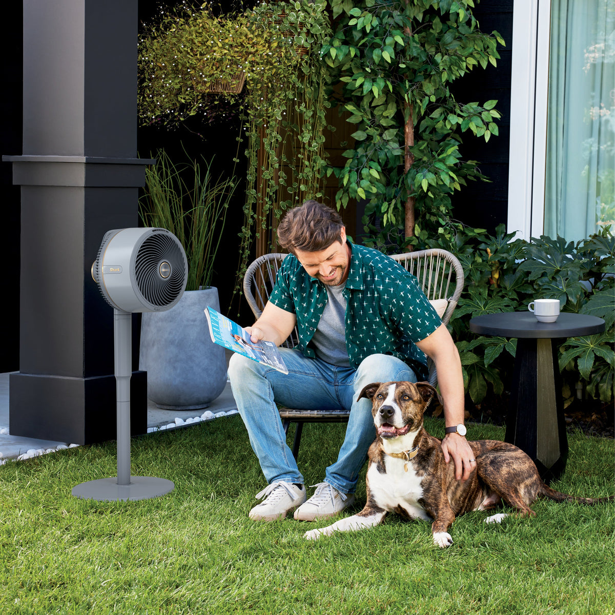 Shark FlexBreeze Pedestal & Tabletop Indoor/Outdoor Fan w/ InstaCool Mist, Gray