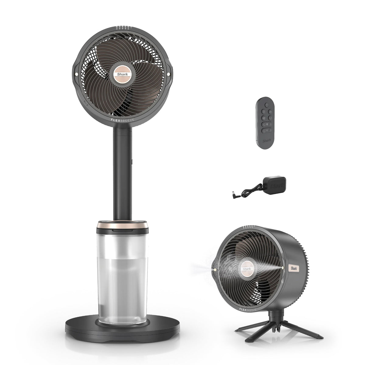 FlexBreeze Pro Mist Indoor & Outdoor Pedestal & Table Fan w/ Water Tank