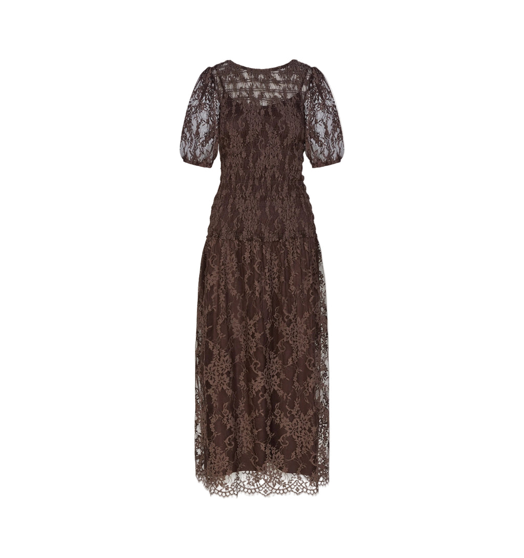 The Short Sleeve Dalia Nap Dress in Chocolate