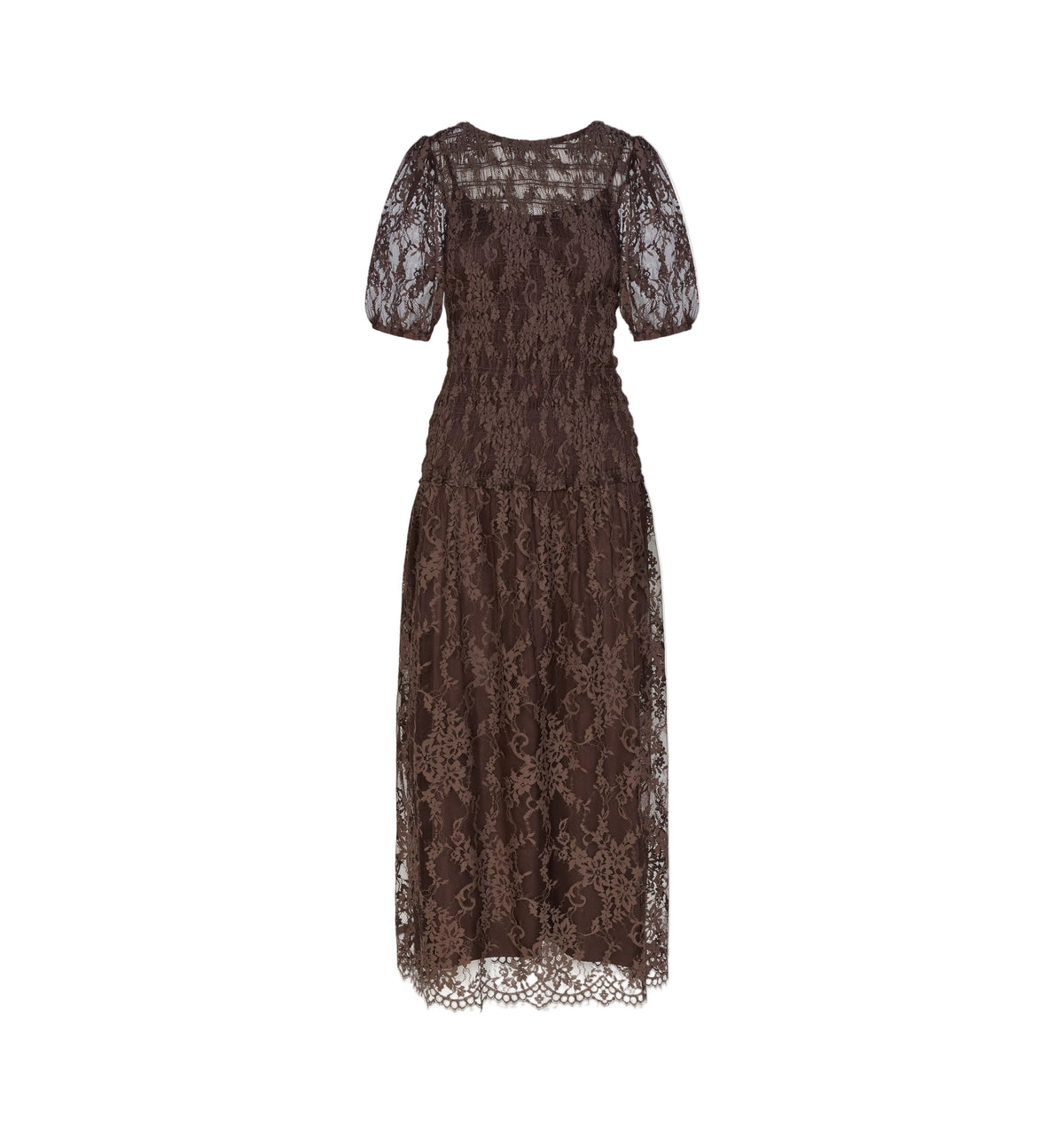 The Short Sleeve Dalia Nap Dress in Chocolate