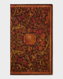 Cabana Pietra Dura Inspired Wool & Silk Scarf in Terracotta