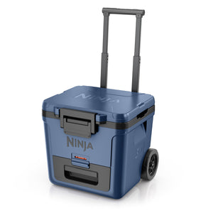 FrostVault 30 qt Wheeled Cooler with Cold Dry Zone in Lakeshore Blue