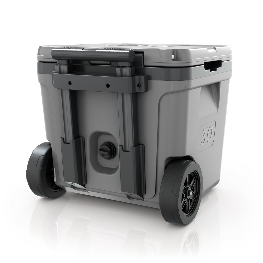 FrostVault 30 qt Wheeled Cooler with Cold Dry Zone in Slate Gray