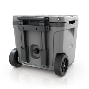FrostVault 30 qt Wheeled Cooler with Cold Dry Zone in Slate Gray