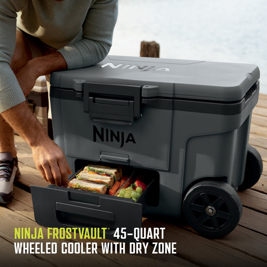 Ninja FrostVault 45qt Wheeled Cooler w/ Dry Zone, Charcoal Gray