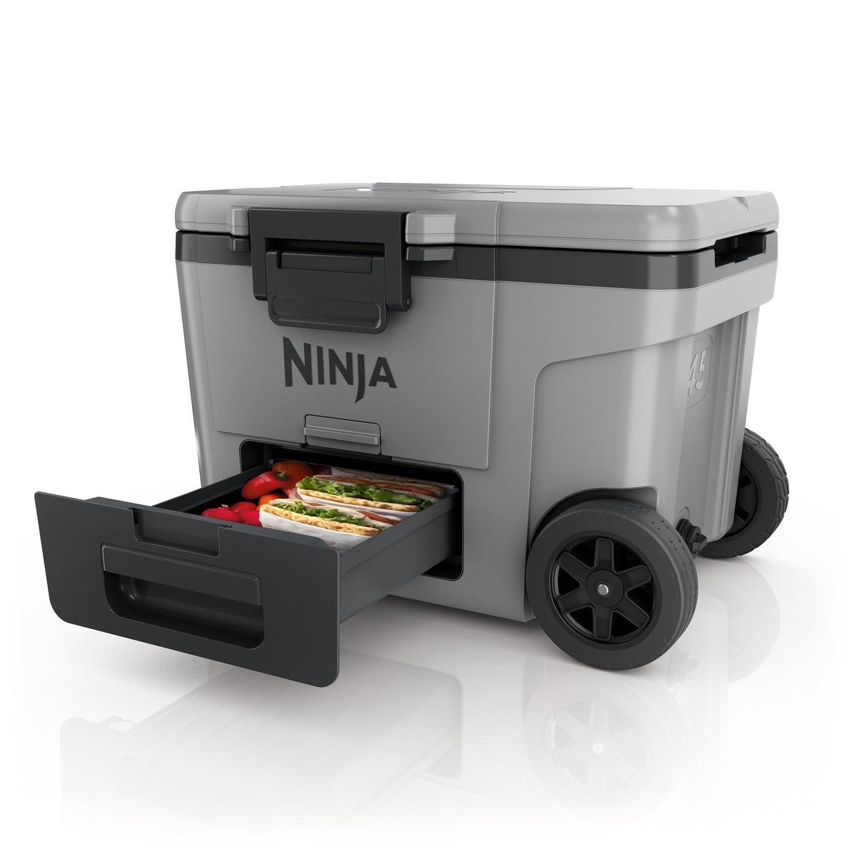 FrostVault 45 qt Wheeled Cooler with Dry Zone in Slate Gray