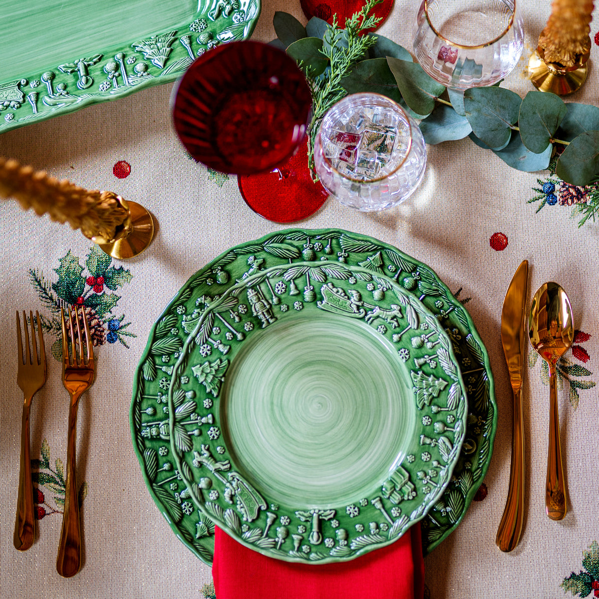 Fiabe di Natale Green Dinner Plate