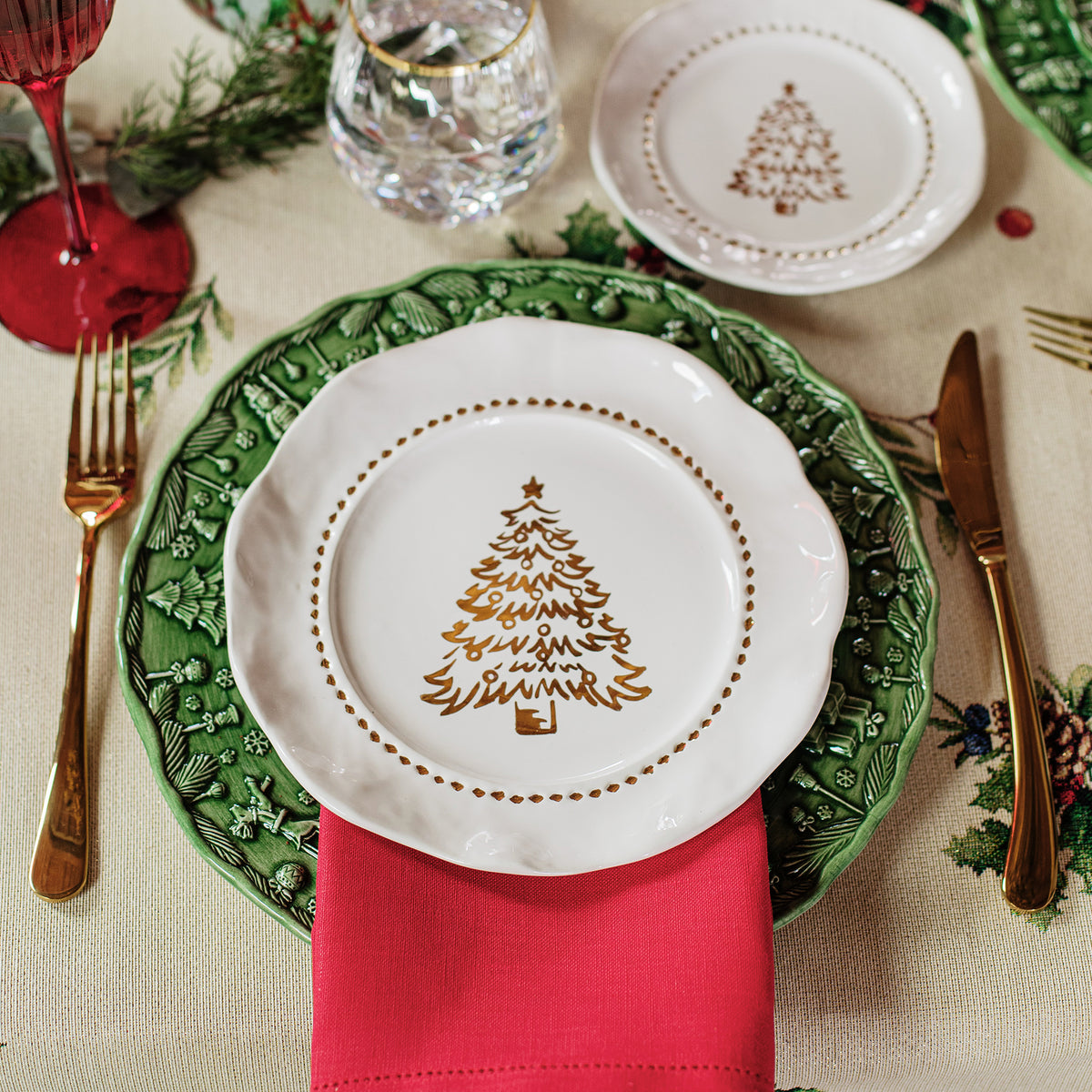 Fiabe di Natale Green Dinner Plate