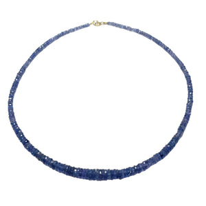 Tanzanite Heishi Necklace, Graduated
