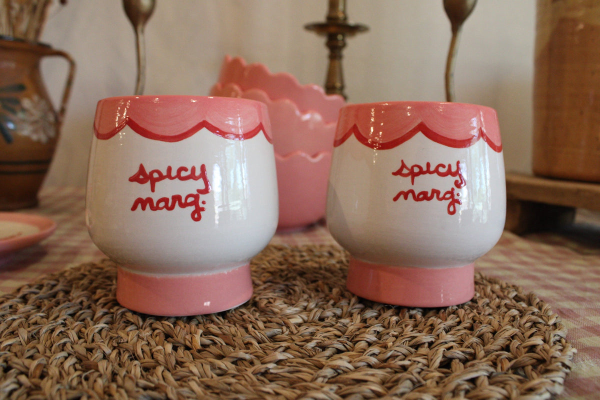 Hand-painted “Spicy Marg” Cups, Set of 2