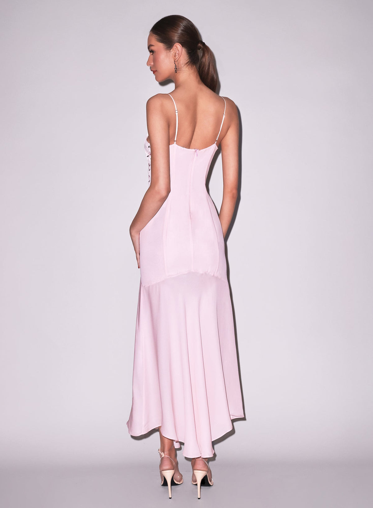 Back view Gia Gown in pink