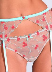 Rose & Vine Embroidery Thong