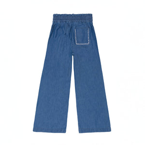 Girls’ Chambray Embroidered Pant