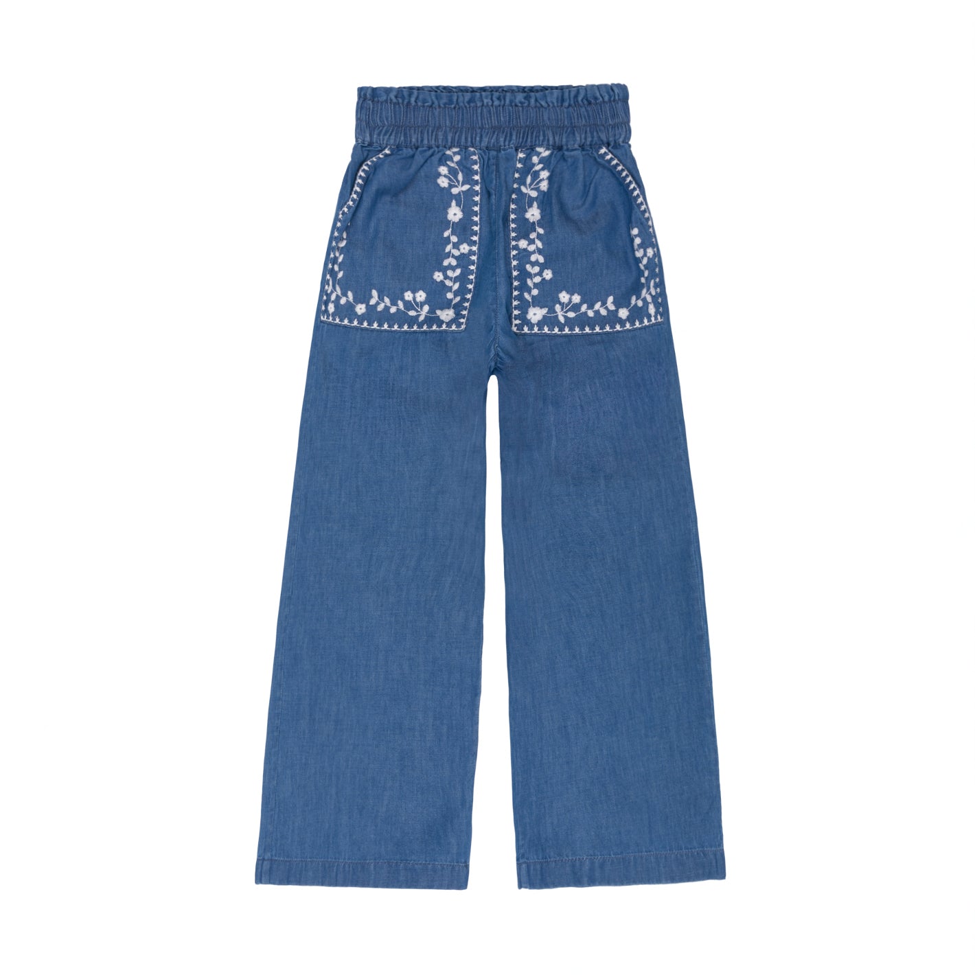 Girls’ Chambray Embroidered Pant