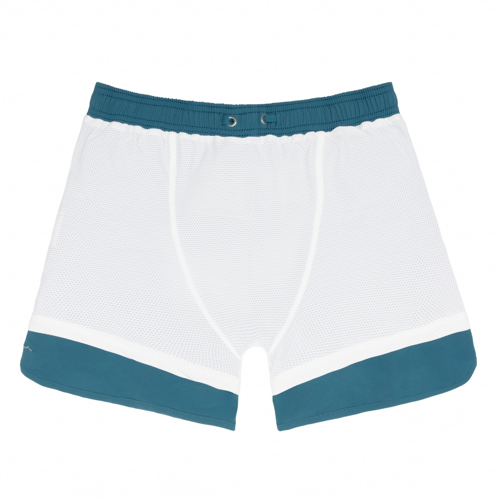 Men’s Teal and Dusk Blue Colorblock Boardie
