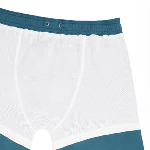 Men’s Teal and Dusk Blue Colorblock Boardie