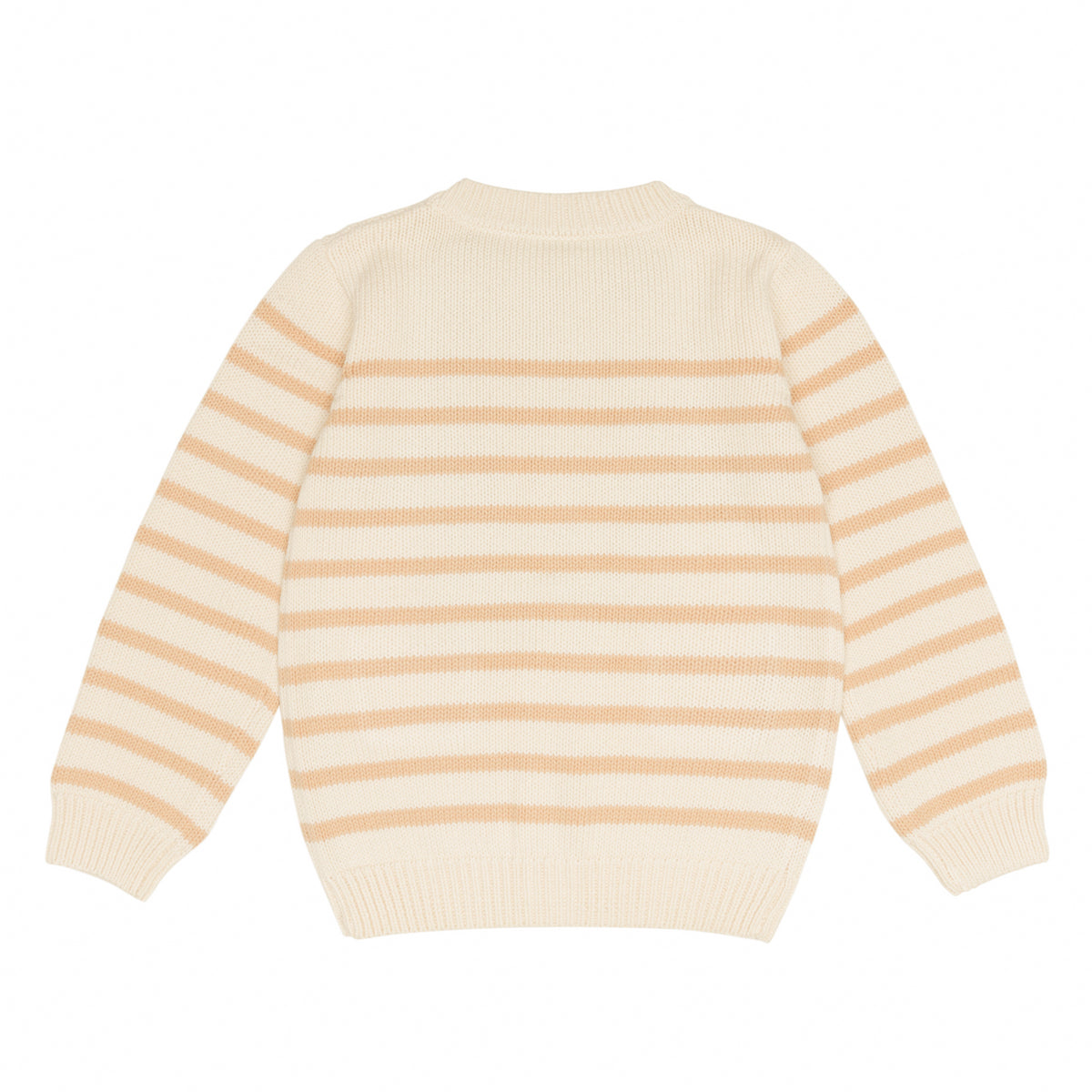 Unisex Cream and Tan Stripe Knit Cardigan
