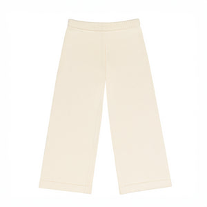 Unisex Cream Wide Leg Knit Pant