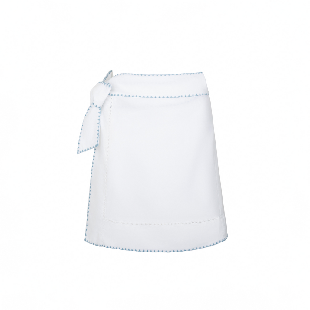 Women’s White Embroidered Short Pareo