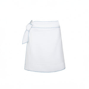 Women’s White Embroidered Short Pareo